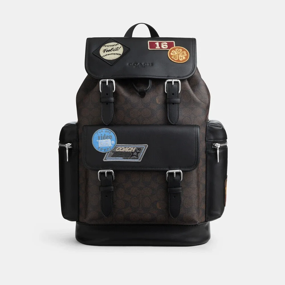 Coach Outlet Men's Sprint Backpack In Signature Canvas With Patches